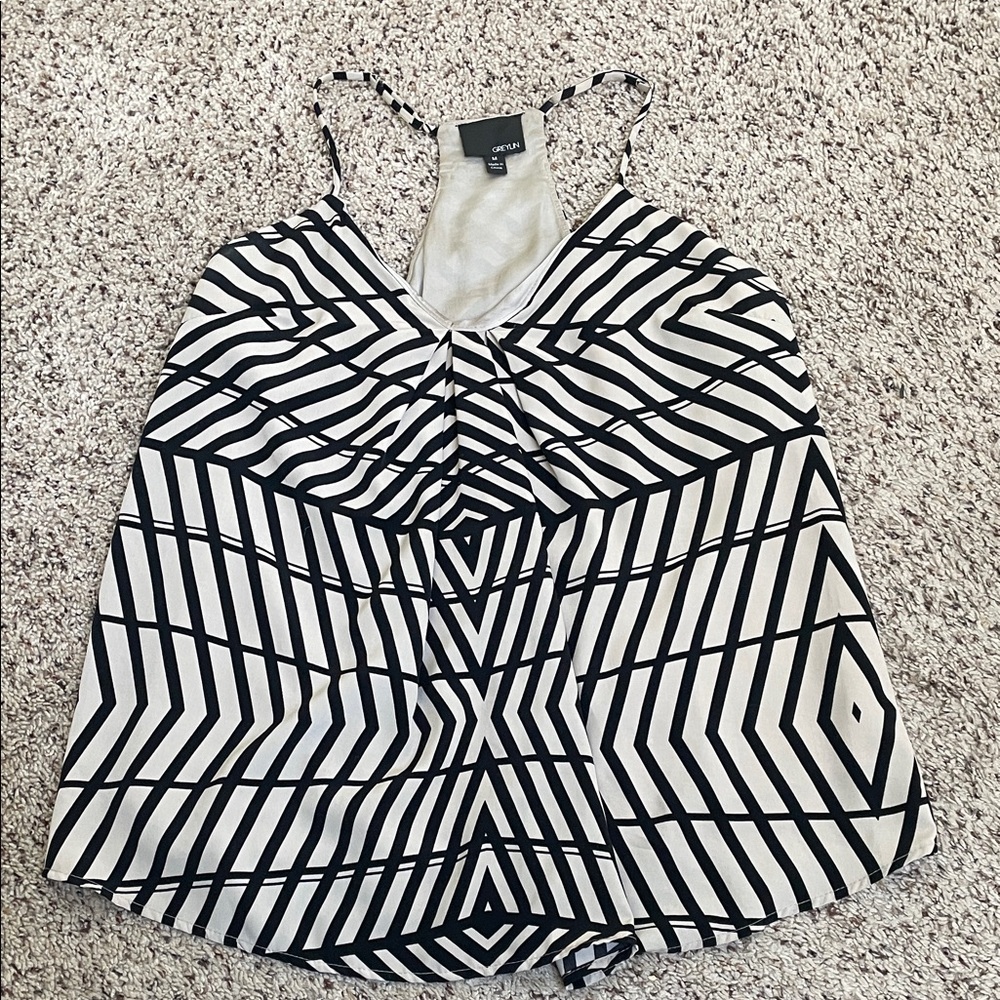 Greylin Black and White Beige Camisole
